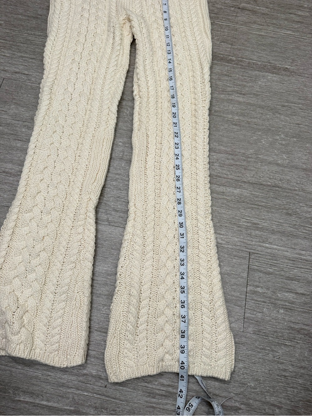 Lioness Serena Pant Cream Cable Knit Flare Pants Boho Coastal Grandma NWT *READ* - Picture 2 of 10
